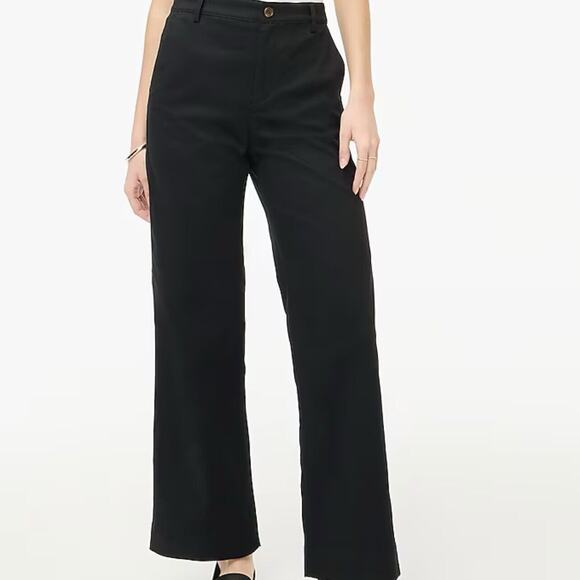 J Crew Pants Womens‎ 8 Wide Leg Chino Classic High Rise Work Slant Pockets - Picture 1 of 16